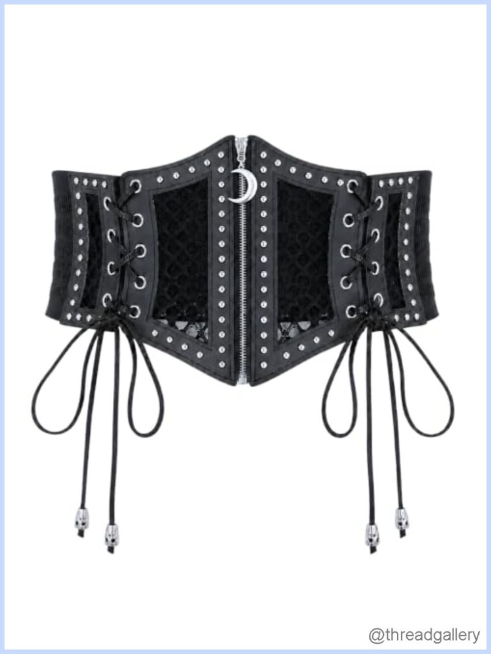Faux Leather Corset Belt Wide Lace-Up Gothic Waist Belt